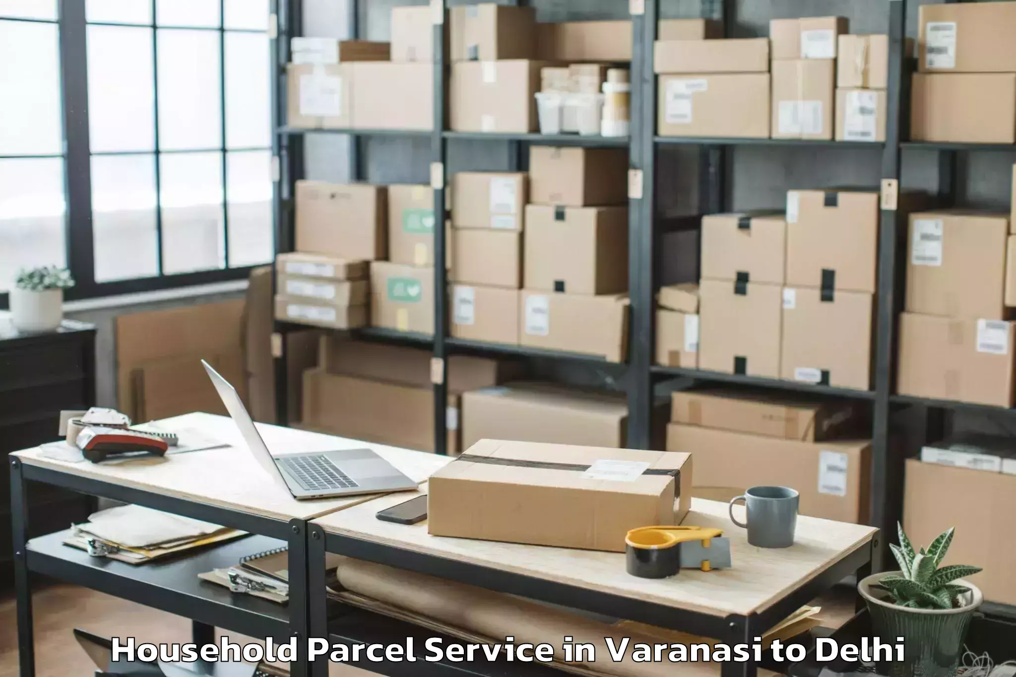 Reliable Varanasi to Burari Household Parcel